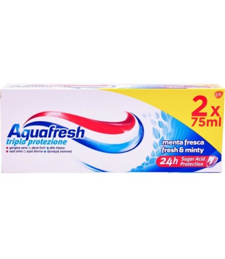 AQUAFRESH DENTIFRICIO TRIPLA PROTEZIONE 2 tubetti x 75ml