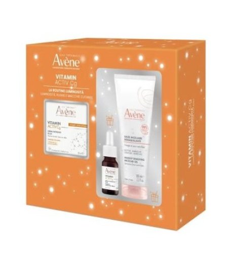 Avene Cofanetto di Natale Vitamin Activ Cg Crema Intensiva Illuminante + Siero Correttore Luminosità + Gel Micellare Struccante