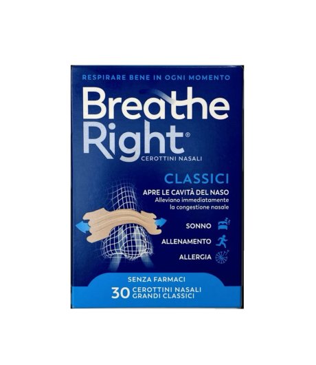 Breathe Right Cerotti Nasali Grandi Classici 30 Pezzi Breathe Right Cerotti Nasali Grandi Classici 30 Pezzi