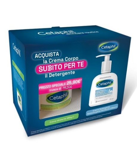 Cetaphil Bipack Crema Idratante 450 gr + Crema detergente Schiumogena 236ml