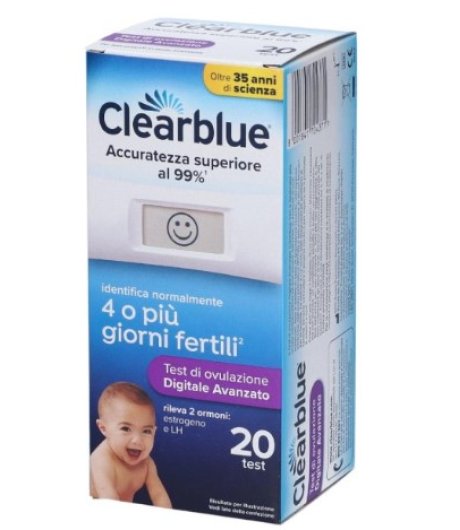 Clearblue Test di Ovulazione Digitale Avanzato 4 o più giorni fertili 20 test