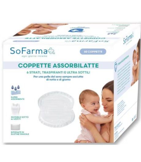 COPPETTE ASSORBILATTE TRASPIRANTI ULTRA SOTTILI Sofarma+ 60pz COPPETTE ASSORBILATTE TRASPIRANTI ULTRA SOTTILI Sofarma+ 60pz