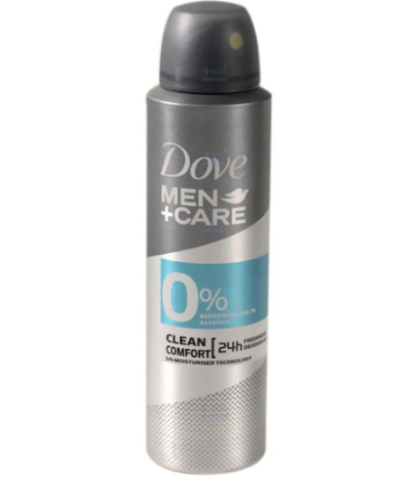 Dove Deodorante Spray 150 ml 0% Men Care Clean Comfort