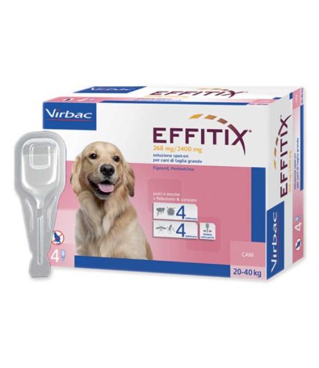 Effitix 4 Pipette antiparassitario per cani da 20 a 40kg