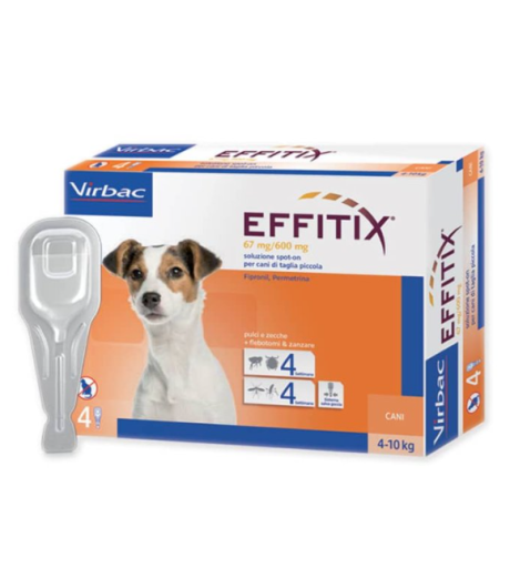 EFFITIX 4 PIPETTE ANTIPARASSITARIO PER CANI DA 4 a 10 kg