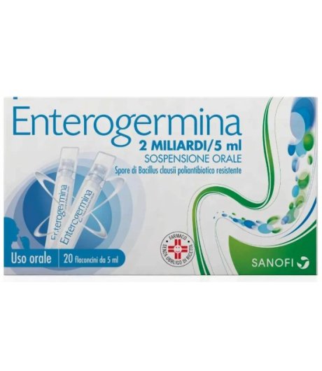 Enterogermina 20 flaconcini 5ml - Spore di Bacillus Clausii 2 miliardi Enterogermina 20 flaconcini 5ml - Spore di Bacillus Clausii 2 miliardi