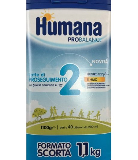 HUMANA 2 Latte di Proseguimento Dal 6° mese al 12° 5HMO 1100 grammi