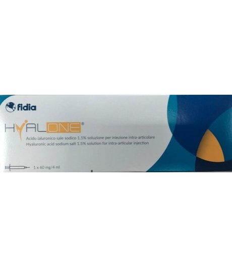 Hyalone Soluzione di Acido Ialuronico per iniezione intra-articolare 1 siringa x 60mg / 4ml Hyalone Soluzione di Acido Ialuronico per iniezione intra-articolare 1 siringa x 60mg / 4ml