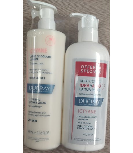 Ducray Ictyane Crema Emolliente 400ml+Crema Doccia Detergente 400ml