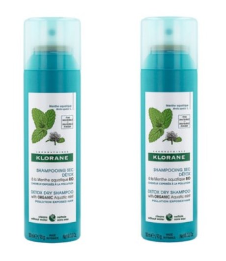 Klorane Shampoo Secco Detox alla Menta Acquatica Confezione Doppia