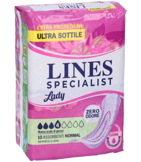 LINES SPECIALIST 10 ASSORBENTI FEMMINILI LADY NORMAL