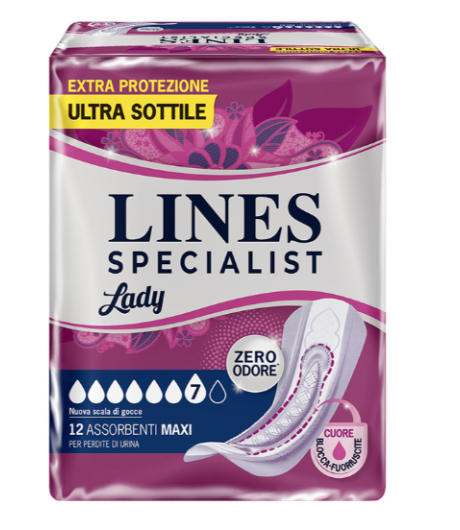 LINES SPECIALIST LADY 12 ASSORBENTI FEMMINILI MAXI