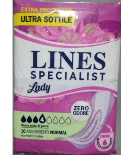 LINES SPECIALIST 10 ASSORBENTI FEMMINILI LADY NORMAL