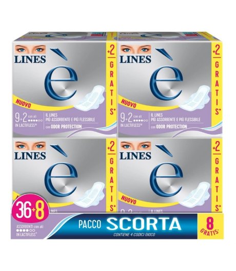 Lines è Ali Pacco Scorta 36 assorbenti + 8 in omaggio