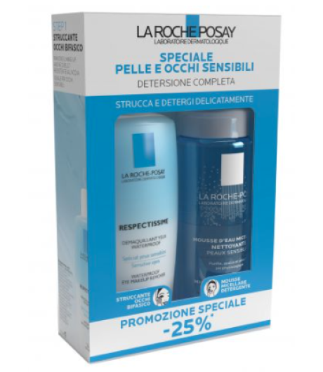 La Roche Posay Struccante occhi bifasico + Mousse Micellare Detergente Bipack