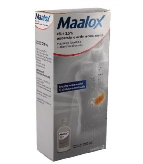 Maalox Sospensione Orale 4% + 3,5%, 250 ml Maalox Sospensione Orale 4% + 3,5%, 250 ml
