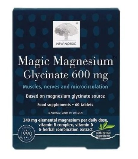 MAGIC MAGNESIUM GLYCINATE Integratore di Magnesio per il sistema nervoso 60 compresse