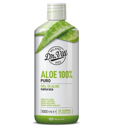Aloe 100%  Puro 1000 ml - Succo di Aloe ad Azione Depurativa e Lenitiva