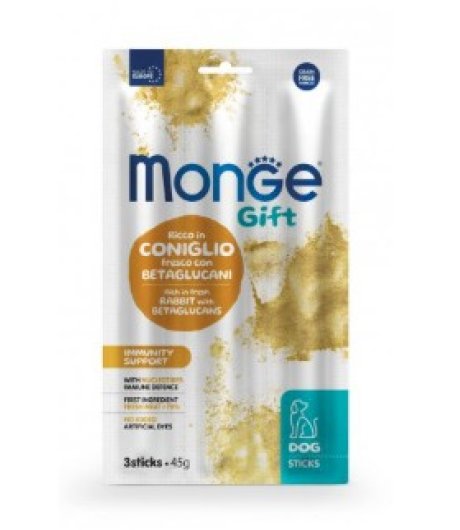 Monge Gift Immunity Support Dog Coniglio Fresco con Nucleotidi e Betaglucani 3 Sticks x 45 grammi Monge Gift Immunity Support Dog Coniglio Fresco con Nucleotidi e Betaglucani 3 Sticks x 45 grammi