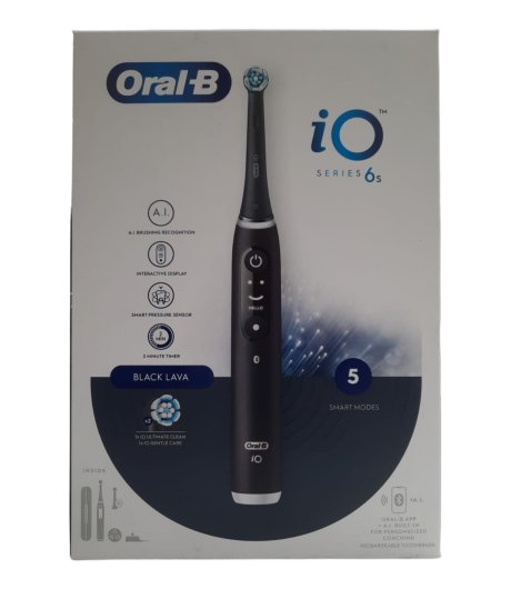 Oral-B iO Series 6s Spazzolino Elettrico Nero + 2 Refill