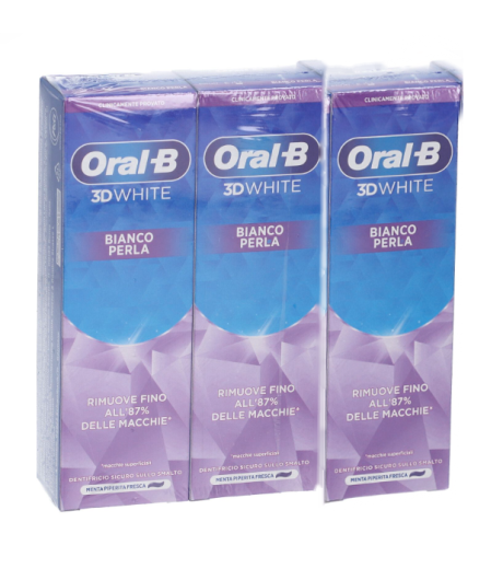 Oral-B 3D White Dentifricio Bianco Perla - 3 x 75ml