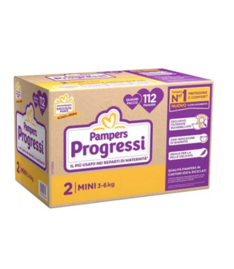 Pampers Progressi Mini Taglia 2 - 3-6kg confezione da 112 pannolini