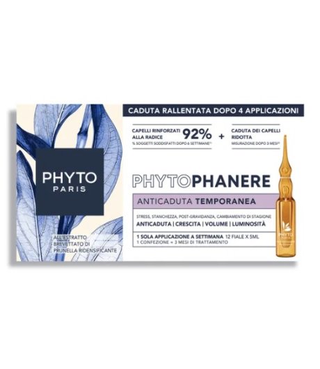 Phytophanere Fiale Anticaduta temporanea Stress, Post-Gravidanza, Cambiamenti Stagionali - 12 fiale da 5 ml Phytophanere Fiale Anticaduta temporanea Stress, Post-Gravidanza, Cambiamenti Stagionali - 12 fiale da 5 ml