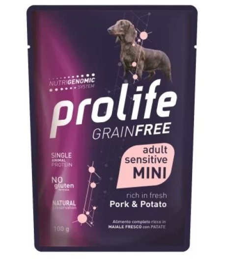 Prolife cane taglia piccola grainfree adult maiale & patate bustina 100 gr