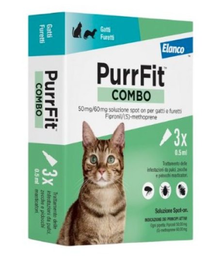 Purrfit Combo Antiparassitario Spot-On per gatti e furetti 3 pipette Purrfit Combo Antiparassitario Spot-On per gatti e furetti 3 pipette
