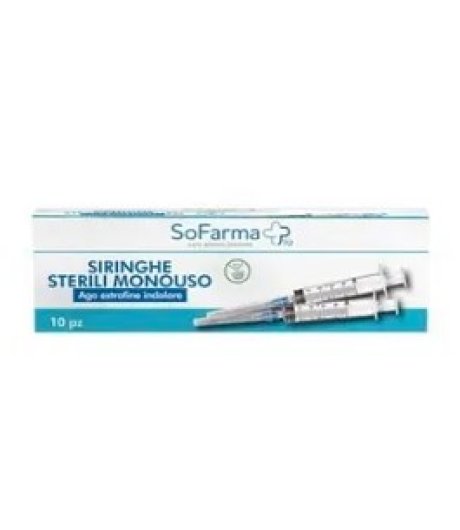 Siringhe Sterili Monouso 10 pezzi 10ml Ago 21G SoFarma+