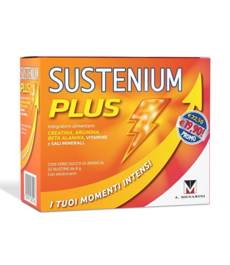 Sustenium Plus 22 Bustine Gusto Arancia - Integratore per fatica e stanchezza