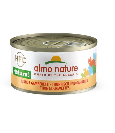 ALMO NATURE GATTO HFC NATURAL TONNO GAMBERETTI 70GR (lattina)