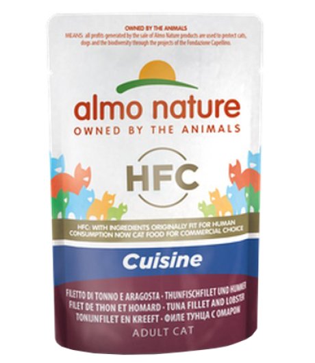 ALMO NATURE GATTO HFC CUISINE ADULT FILETTO TONNO ARAGOSTA 55GR (bustina)