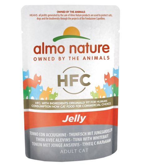 ALMO NATURE GATTO HFC JELLY ADULT TONNO ACCIUGHINE 55GR (bustina)