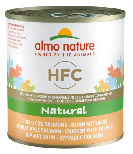 ALMO NATURE GATTO HFC NATURAL POLLO SALMONE 280GR (lattina)