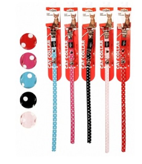 CAMON COLLARE SIMILPELLE POIS CAMPANELLO 1x32CM