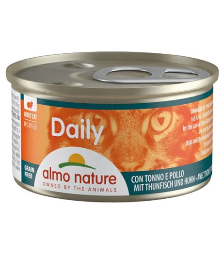 ALMO NATURE GATTO DAILY GRAIN FREE MOUSSE ADULT TONNO POLLO 85GR (lattina)