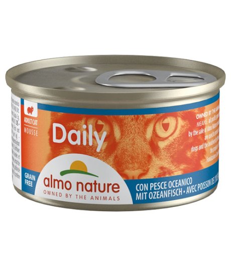 ALMO NATURE GATTO DAILY GRAIN FREE MOUSSE ADULT PESCE OCEANICO 85GR (lattina)
