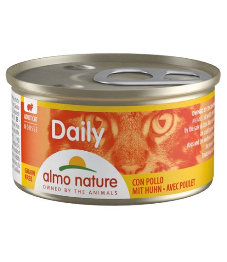 ALMO NATURE GATTO DAILY GRAIN FREE MOUSSE ADULT POLLO 85GR (lattina)