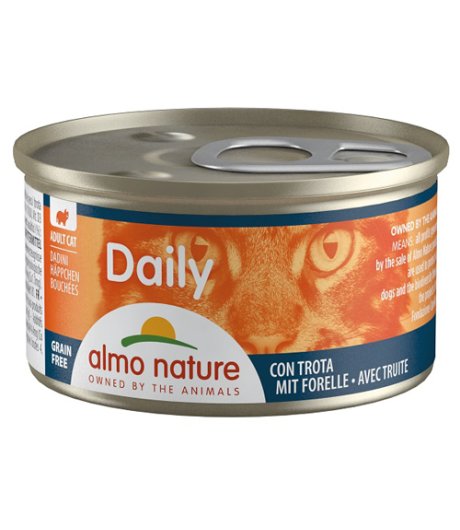 ALMO NATURE GATTO DAILY GRAIN FREE DADINI ADULT TROTA 85GR (lattina)