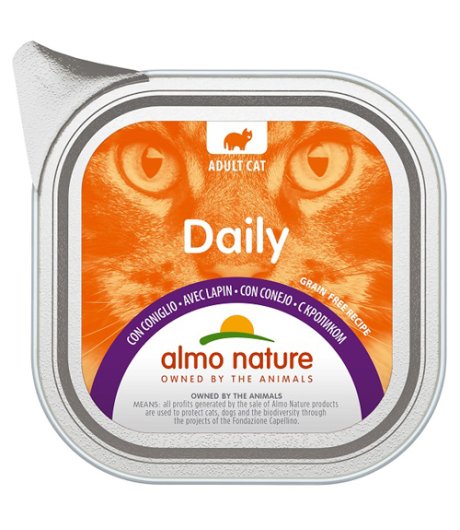 ALMO NATURE GATTO DAILY ADULT CONIGLIO 100GR (vaschetta)