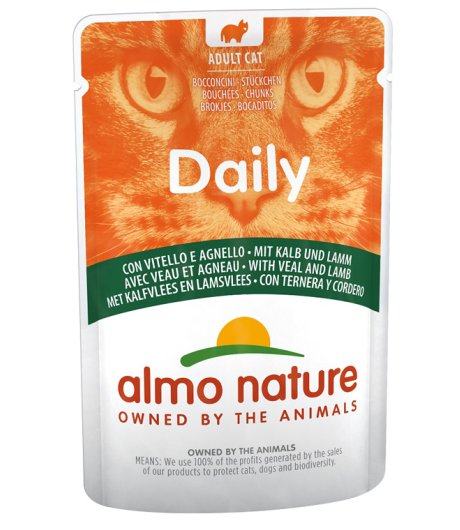 ALMO NATURE GATTO DAILY ADULT BOCCONCINI VITELLO AGNELLO 70GR (bustina)