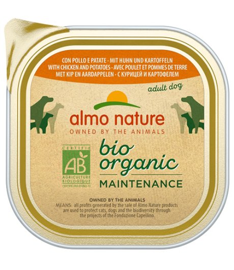 ALMO NATURE CANE BIO ORGANIC MAINTENANCE ADULT POLLO PATATE 300GR (vaschetta)