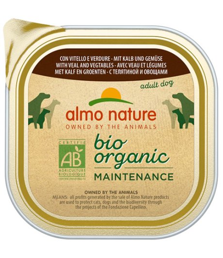 ALMO NATURE CANE BIO ORGANIC MAINTENANCE ADULT VITELLO VERDURE 300GR (vaschetta)