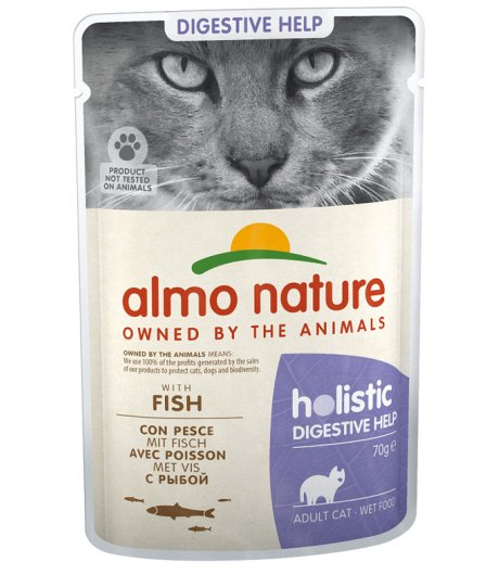 ALMO NATURE GATTO HOLISTIC DIGESTIVE HELP ADULT PESCE 70GR (bustina)