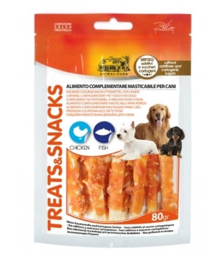 CAMON CANE SNACK TREATS INVOLTINI POLLO PESCE 80GR