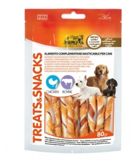 CAMON CANE SNACK TREATS OSSI ARROTOLATI POLLO BOVINO SUINO 80GR