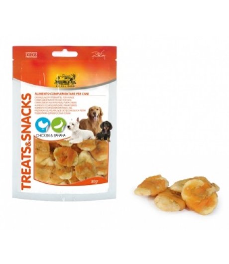 CAMON CANE SNACK TREATS BOCCONCINI POLLO BANANA 80GR