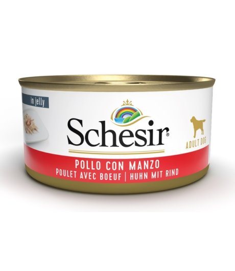 SCHESIR CANE JELLY POLLO MANZO 150GR (lattina) SCHESIR CANE JELLY POLLO MANZO 150GR (lattina)