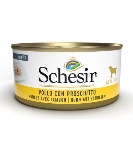 SCHESIR CANE JELLY POLLO PROSCIUTTO 150GR (lattina) SCHESIR CANE JELLY POLLO PROSCIUTTO 150GR (lattina)